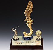 금속 골드 천연옥 트로피  [JW396-03]